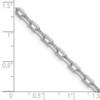 Sterling Silver Rhodium-plated 3.75mm Diamond-cut Long Link Cable Chain