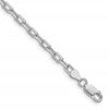 Sterling Silver Rhodium-plated 3.75mm Diamond-cut Long Link Cable Chain
