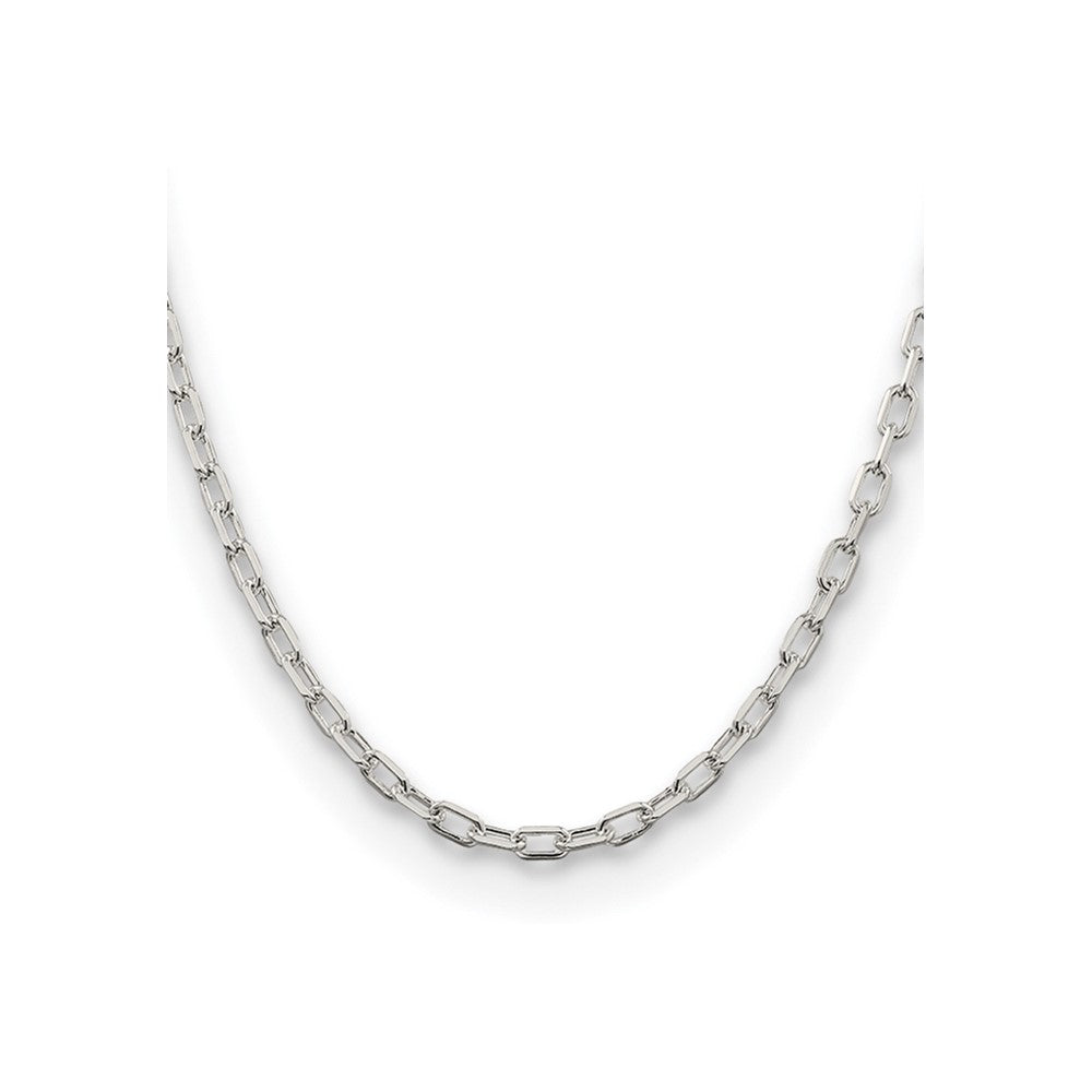 Amore La Vita Sterling Silver Rhodium-plated Polished 4.3mm Diamond-cut 7 inch Open Link Cable with Lobster Clasp Charm Bracelet