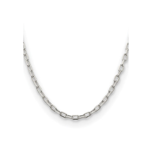 Amore La Vita Sterling Silver Rhodium-plated Polished 4.3mm Diamond-cut 7 inch Open Link Cable with Lobster Clasp Charm Bracelet