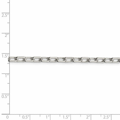 Amore La Vita Sterling Silver Rhodium-plated Polished 4.3mm Diamond-cut 7 inch Open Link Cable with Lobster Clasp Charm Bracelet