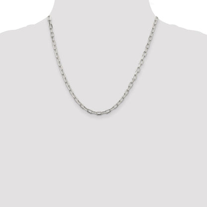 Sterling Silver 4.5mm Diamond-cut Long Link Cable Chain