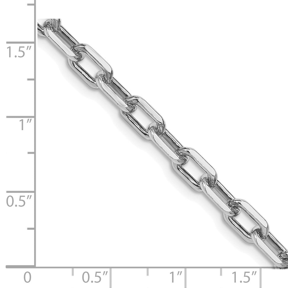 Sterling Silver Rhodium-plated 5.75mm Diamond-cut Long Link Cable Chain