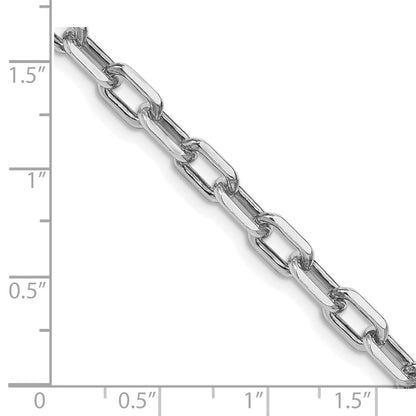 Sterling Silver Rhodium-plated 5.75mm Diamond-cut Long Link Cable Chain