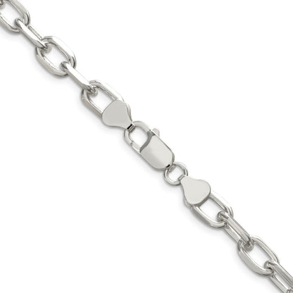 Sterling Silver 7.5mm Diamond-cut Long Link Cable Chain