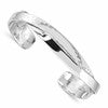 Sterling Silver Rhod-plated Plain 6mm Hammered Bands Bangle