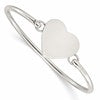 Sterling Silver Polished Engravable Heart Bangle