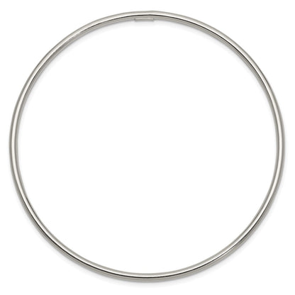 Sterling Silver Rhodium-plated 2mm Slip-on Bangle Bracelet