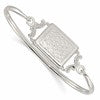 Sterling Silver Polished Rectangular 20mm Locket Bangle