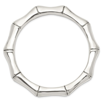 Sterling Silver Polished Bamboo Slip-on Bangle