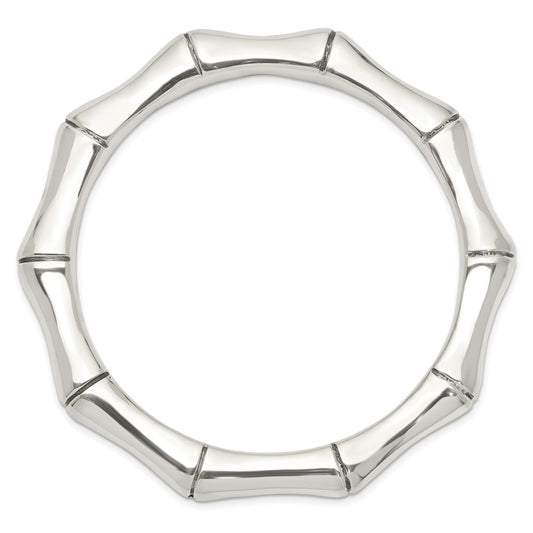 Sterling Silver Polished Bamboo Slip-on Bangle