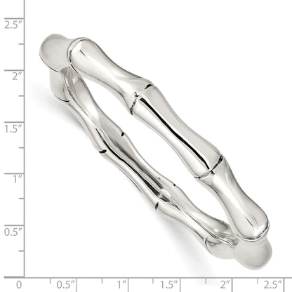 Sterling Silver Polished Bamboo Slip-on Bangle