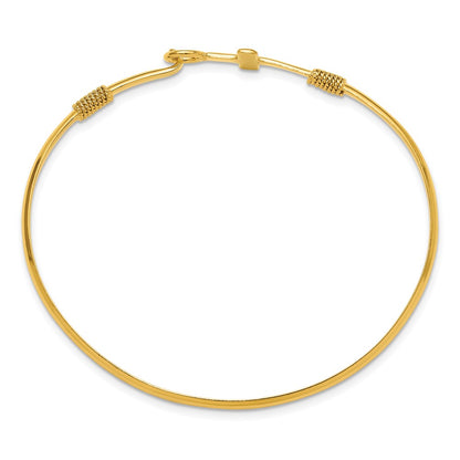 Sterling Silver Gold-tone Polished Cross Bangle