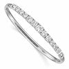 Sterling Silver Rhodium-plated Graduated CZ Hinged Bangle