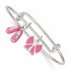 Sterling Silver Enameled Ballet Shoes & Bow Adjustable Children's Bangle