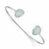 Sterling Silver Blue Chalcedony Bangle