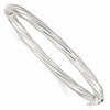 Sterling Silver Polished Twisted Hinged Bangle