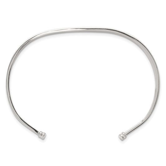 Sterling Silver with Black Rhodium Inlay Cuff Bangle