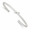 Sterling Silver Twisted Knot Cuff Bangle