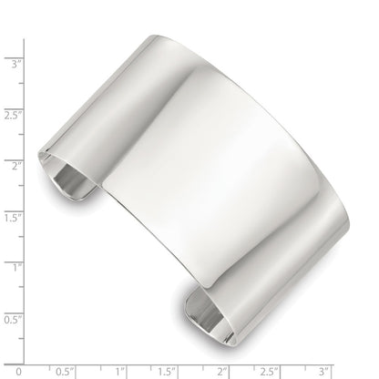 Sterling Silver Polished 40mm Flat Cuff Bangle