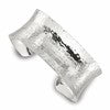 Sterling Silver Polished 25mm Concave Hammered Cuff Bangle