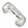 Sterling Silver Polished 20mm Domed Hammered Cuff Bangle