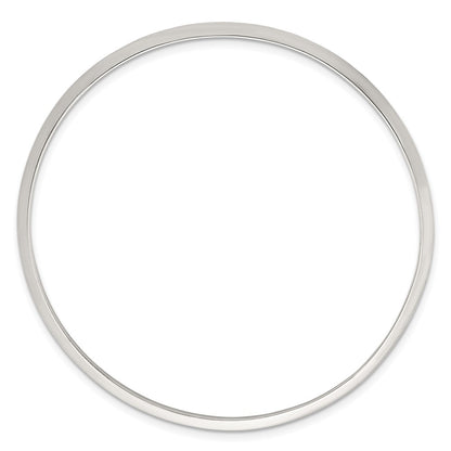 Sterling Silver Polished 2.75mm Knife Edge Slip-on Bangle Bracelet