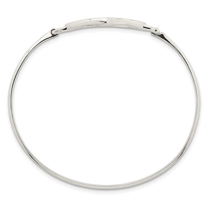 Sterling Silver Polished Open Heart Bangle