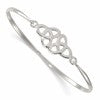 Sterling Silver Polished Double Trinity Knot Bangle