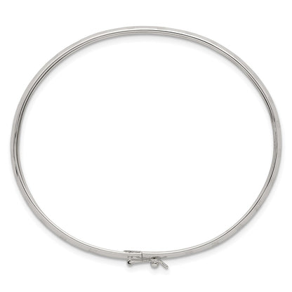 Sterling Silver Polished and Diamond-cut 4.0mm Flexible Bangle
