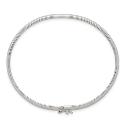 Sterling Silver Polished and Diamond-cut 6.0mm Flexible Bangle
