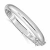 Sterling Silver Rhodium-plated 9.00mm Fancy Hinged Bangle Bracelet