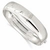 Sterling Silver Polished D/C and Textured Adjustable Bangle