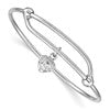 Sterling Silver RH-plated Polished & D/C Heart Adjustable Baby Bangle