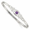 Sterling Silver Amethyst Celtic Knot Bangle Bracelet