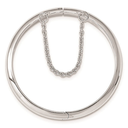 Sterling Silver RH-plated Polished 4mm w/ Safety Hinged Children's Bangle