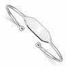 Sterling Silver Rhodium-plated Polished ID Children's Cuff Bangle