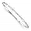 Sterling Silver RH-plated Polished & D/C 2mm Slip On Children's Bangle