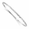 Sterling Silver RH-plated Polished & D/C 2mm Slip On Children's Bangle