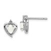 Sterling Silver Rhodium-plated Created Opal & Diam. Earrings