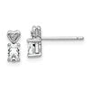 Sterling Silver Rhodium-plated White Topaz & Diam. Earrings