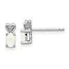 Sterling Silver Rhodium-plated Created Opal & Diam. Earrings