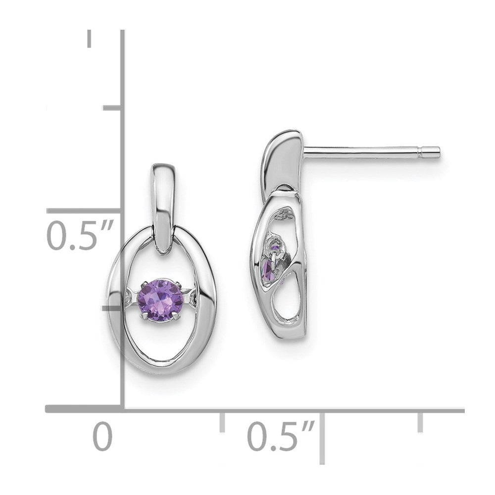 Sterling Silver Rhodium Created Alexandrite Birthstone Vibrant Earrings