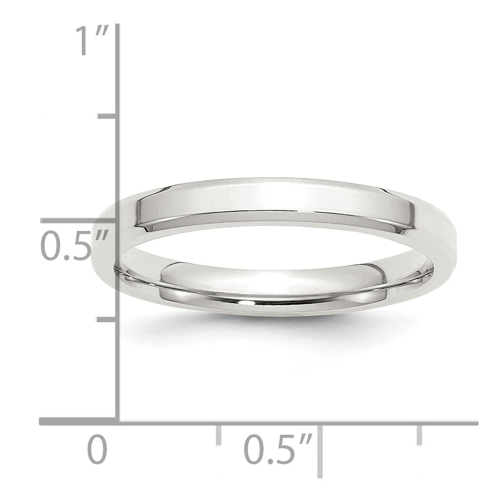 Sterling Silver 3mm Beveled Edge Size 8 Band