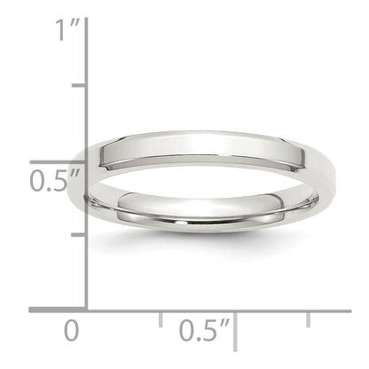 Sterling Silver 3mm Beveled Edge Size 13 Band
