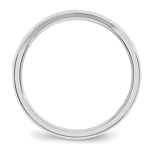 Sterling Silver Rhodium-plated 3mm Bevel Edge Size 11 Band