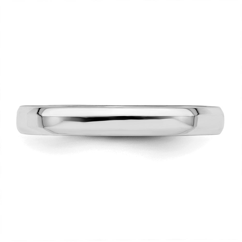 Sterling Silver Rhodium-plated 3mm Bevel Edge Size 11 Band