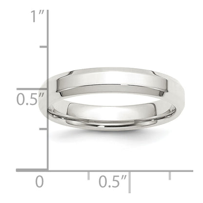 Sterling Silver 4mm Beveled Edge Size 6 Band