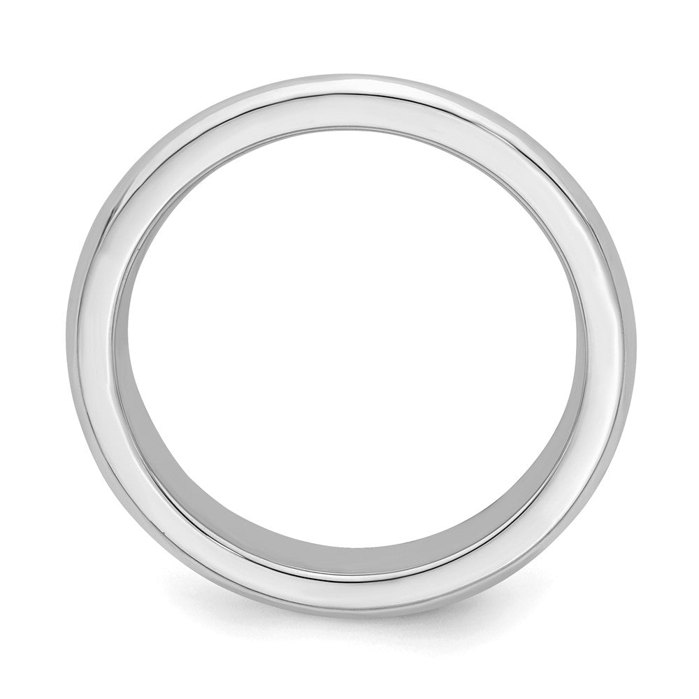 Sterling Silver Rhodium-plated 4mm Bevel Edge Size 7 Band