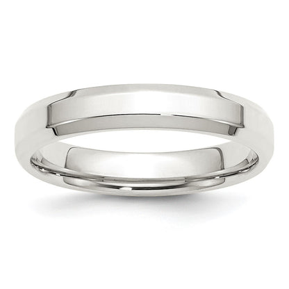 Sterling Silver 4mm Beveled Edge Size 7.5 Band
